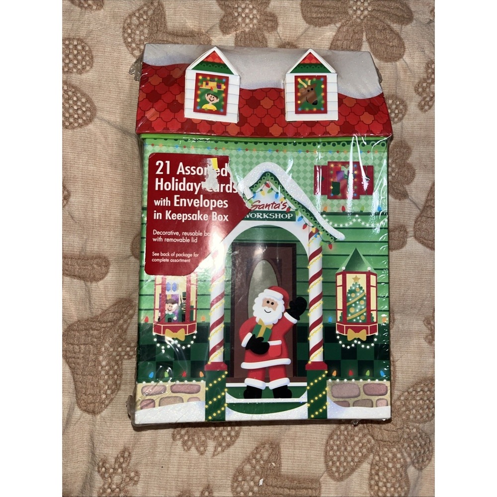 Paper Magic Group Holiday Cards In Decorative‎ KeepSake Box , Santa , Snowman